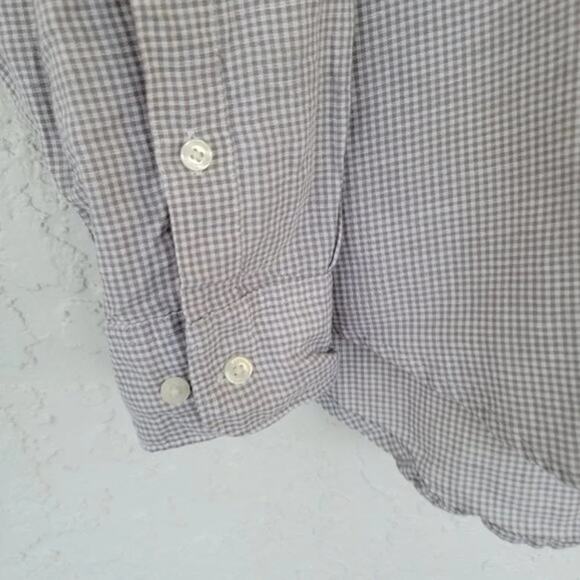 Perry Ellis Long Sleeve Linen Button Down Shirt Tan White Mens Size XL Classic - Picture 3 of 10